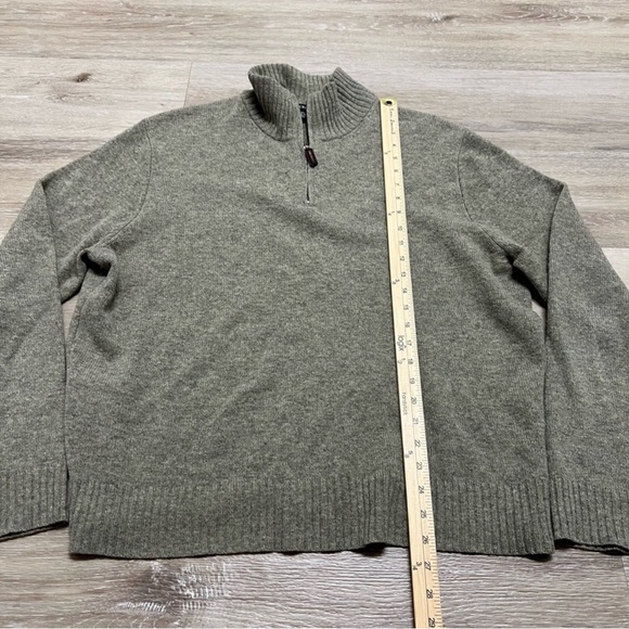 J Crew Premium Wool Quarter Zip Pullover Sweater.  Men’s Size X-Large Tan Brown - Picture 3 of 5